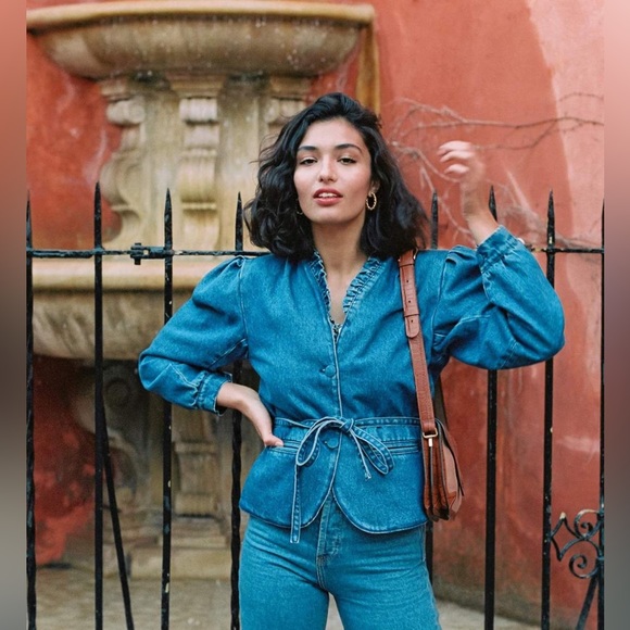 *SOLD* Rouje Brune Denim Jacket - Size 34 (US 2) - Picture 1 of 4